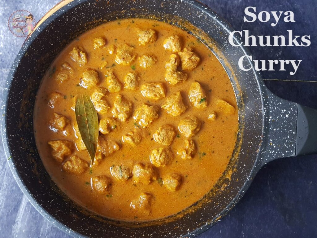 Soya Chunks Curry recipe create by catchycourt.com
