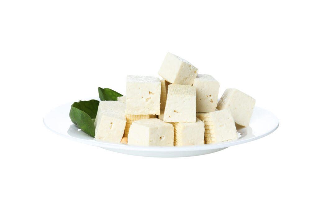 pngcubes tofu bowl with leaves isolated white background