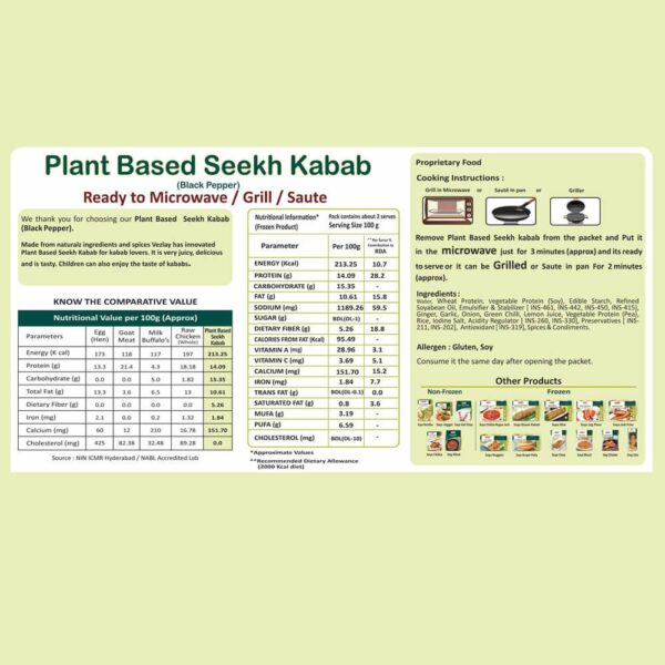 Vezlay Plant Based Seekh Kabab