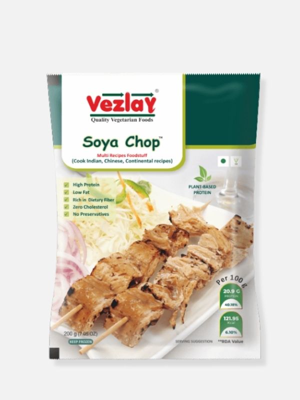Vezlay Soya Chaap taste like real meat in pure veg food products.