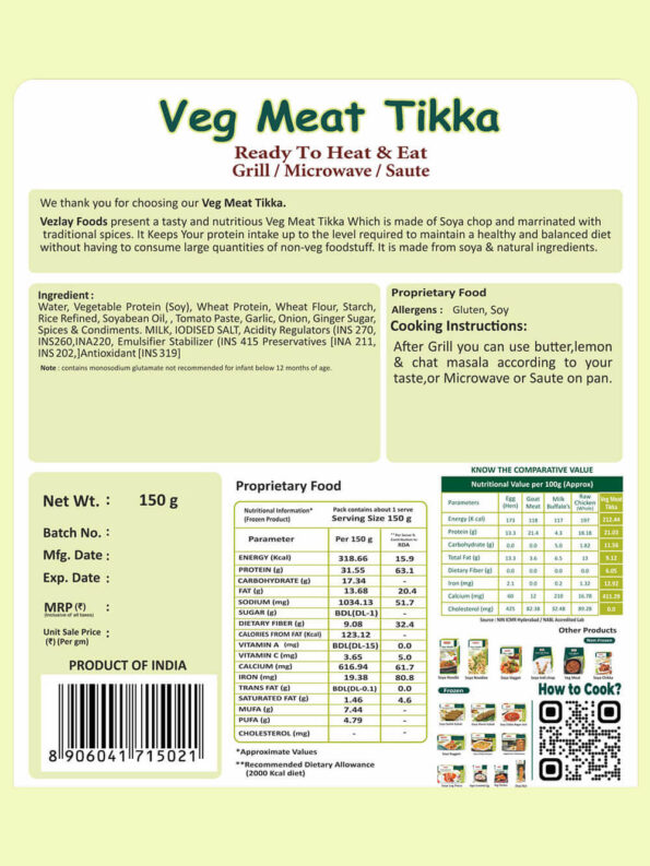 Image box image of Vezlay veg meat tikka